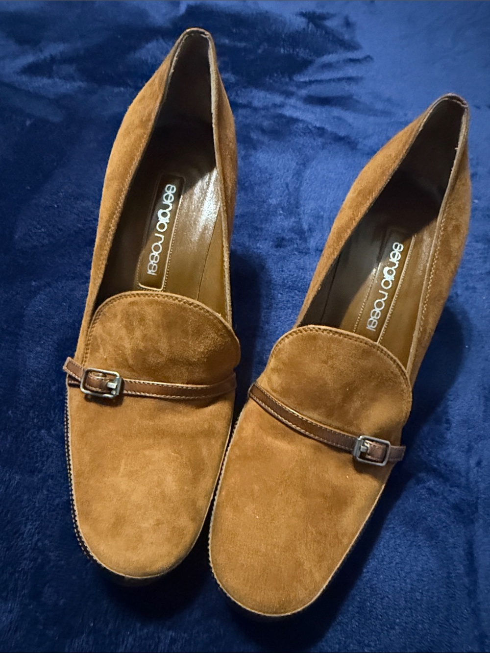 Giorgio Brutini Women's Suede Heels in Cognac Women’s 7.5 (Euro 38) NARROW